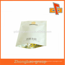 China manufacturer three layer lamination stand up white kraft paper bag for coffee with zippper